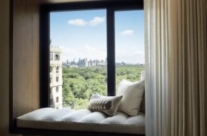 Hotel with panoramic city view in New York Manhattan