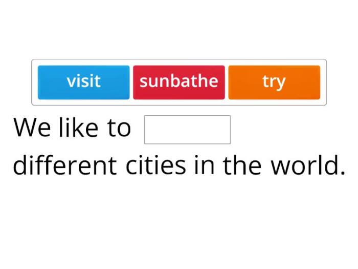 Vacation vocabulary - Complete the sentence