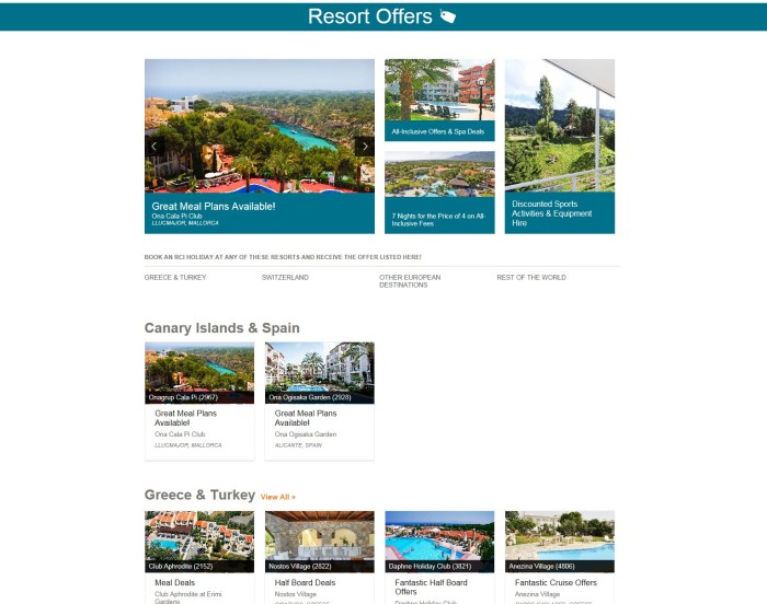 Premium resort offers