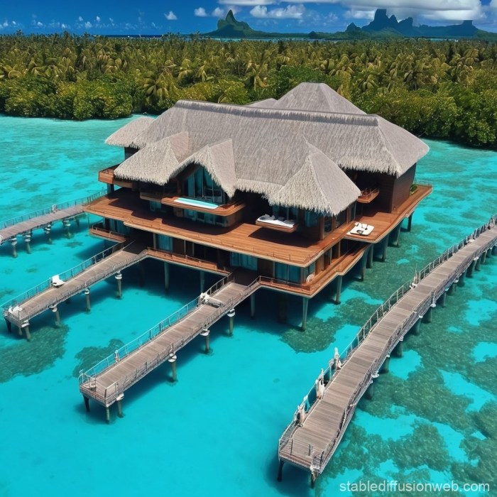 Romantic overwater villa in Bora Bora