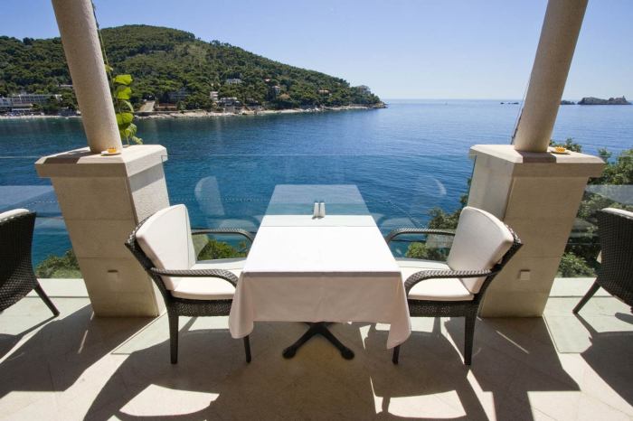 Boutique hotel in Dubrovnik with sea walls view