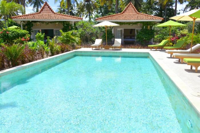 Beach bungalow resort in Gili Islands