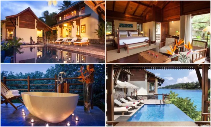 Luxury island resort in Seychelles with private beach