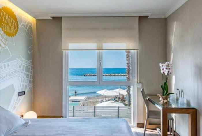 Luxury beachfront resort in Malaga with sea view balcony