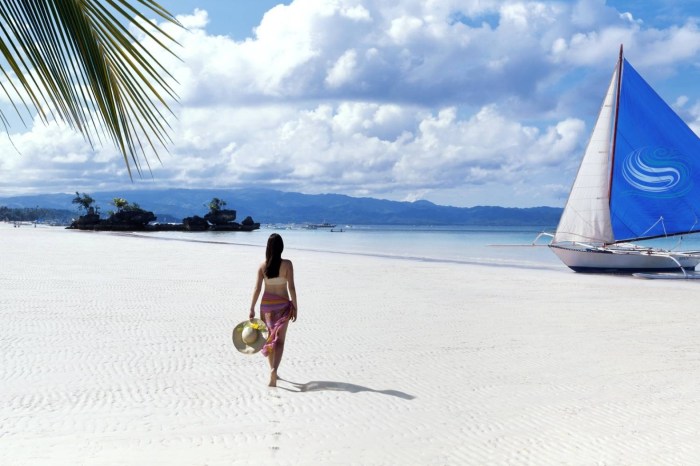 Beach resort in Boracay with white sand beach