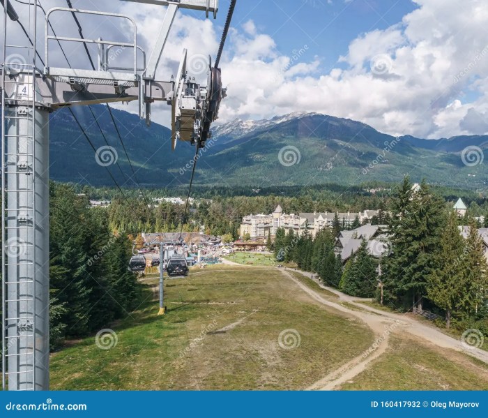Ski resort in Whistler with mountain gondola access